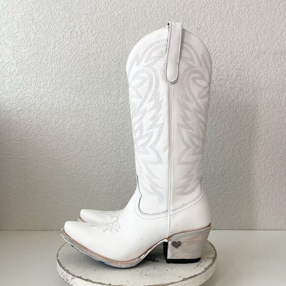 Lane MEGAN MORONEY Smokeshow Cowboy Boots Womens 9.5 White Western Cowgirl Tall - Picture 6 of 16